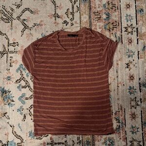 Prana Brown Fitted Short Sleeve Tee